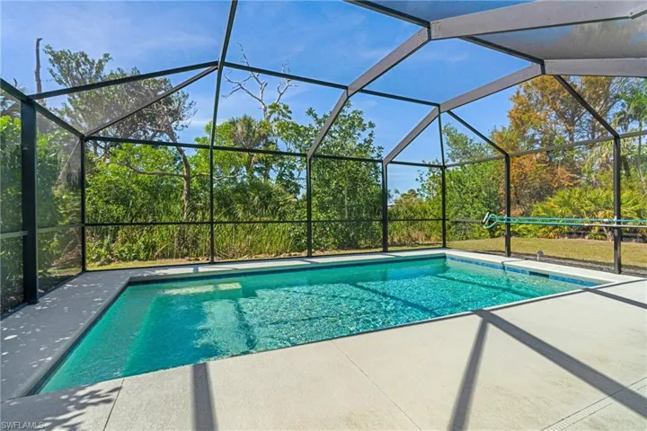 Pool with a lanai and a patio area