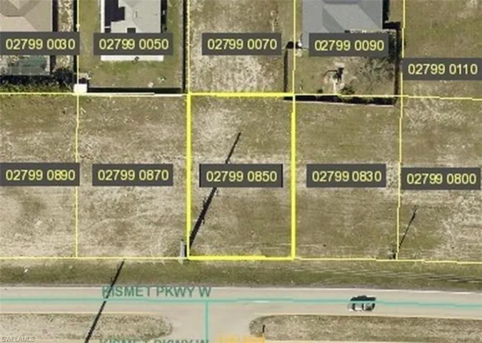 Aerial overview of property's location featuring property parcel outlined