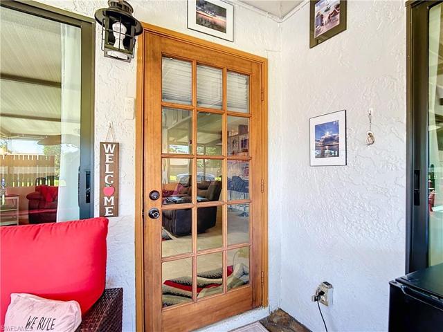 Entry door into villa