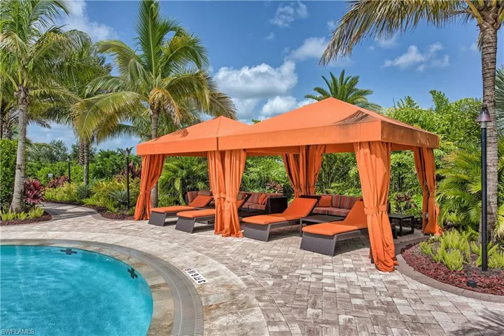 View of pool with an outdoor hangout area and a patio