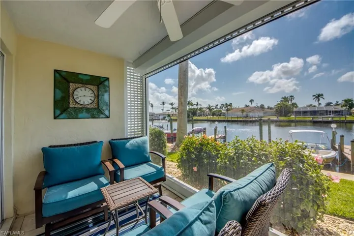Newer no see um screened lanai is protected with auto storm shutters and has big water view.