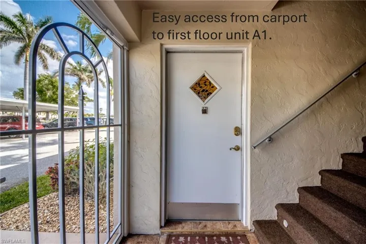 Entry for A1 is just steps from assigned carport space.
