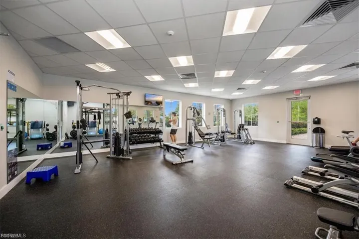 Gym with a drop ceiling