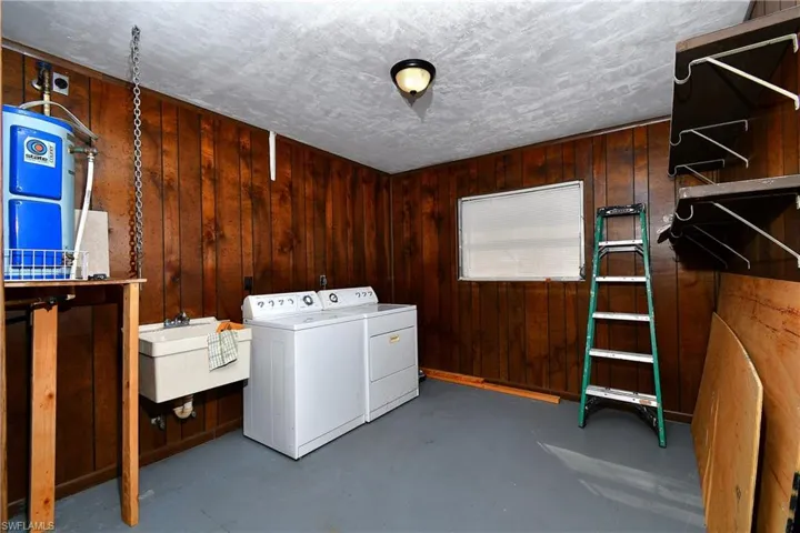 Laundry Room and Storage, electric water heater, and washer / clothes dryer