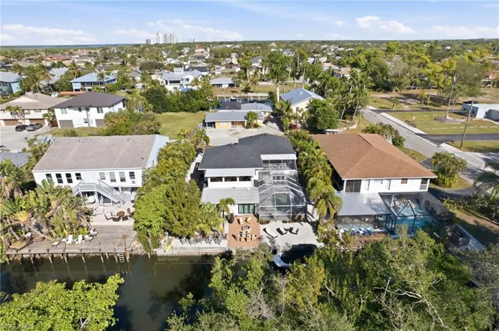 Aerial perspective of suburban area