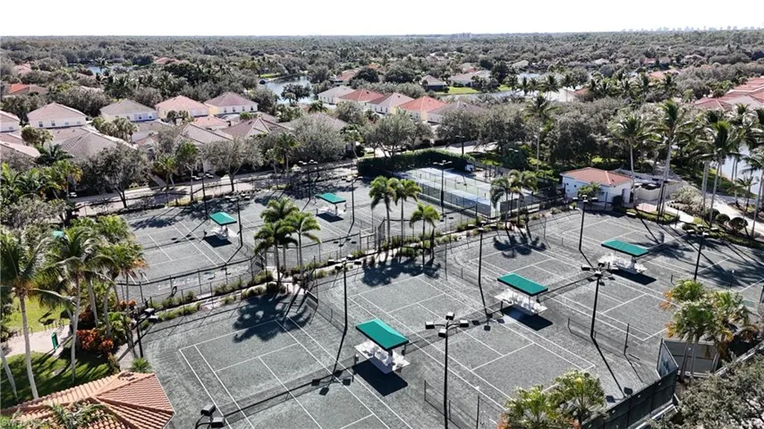 Aerial perspective of suburban area