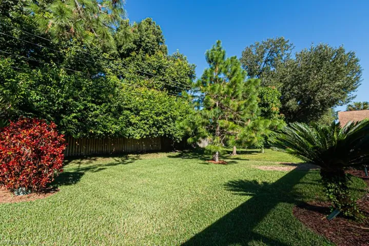 View of fenced backyard