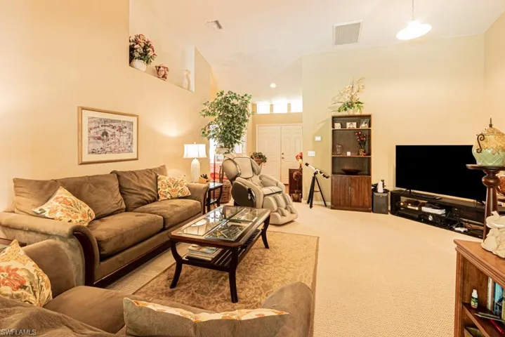 View of carpeted living area