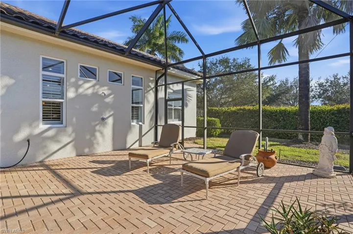 The outdoor living space is generous