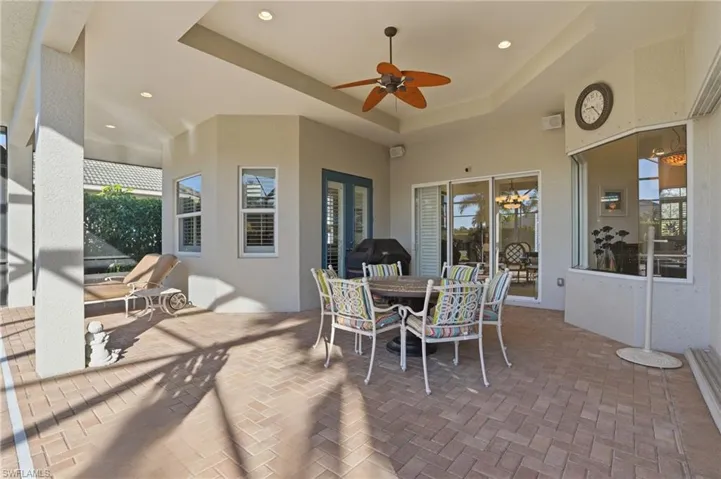 The outdoor living space is generous