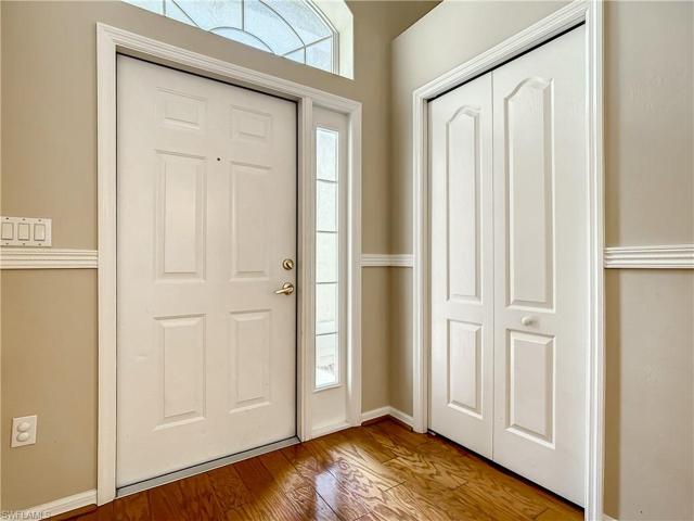 Front entrance with large entry closet