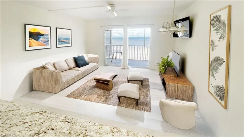 Furnished rendering of the living area