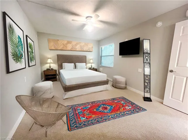 Furnished rendering of the bedroom
