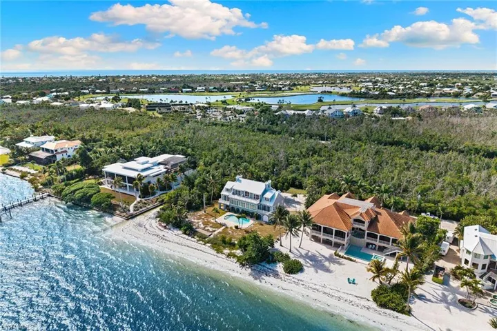 Aerial view of a large body of water