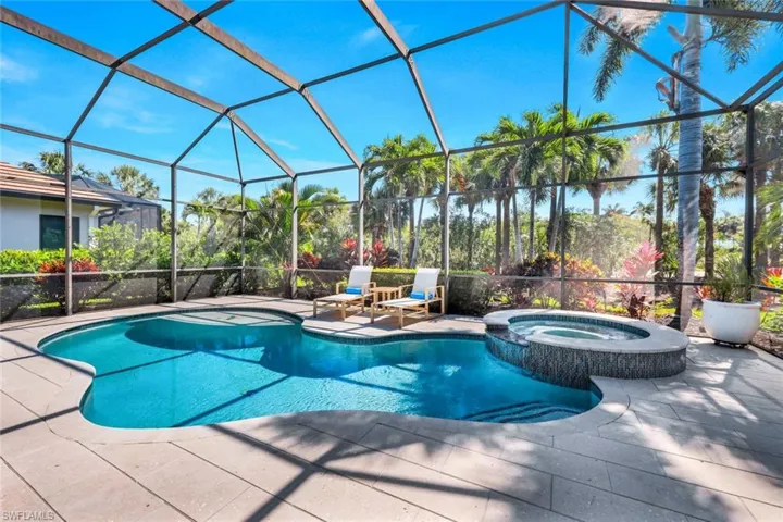 salt water POOL with water fall spa