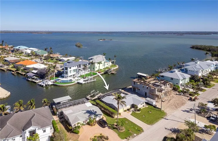 Drone / aerial view featuring Estero Bay