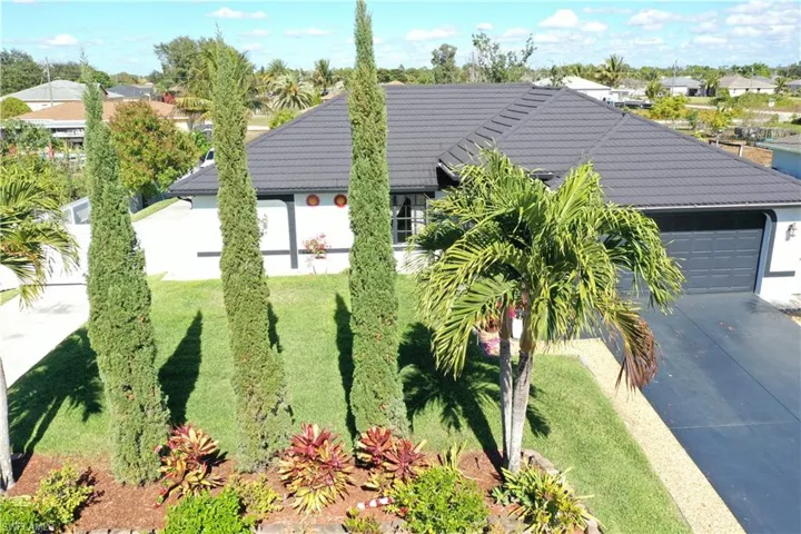 Aerial front view of the property
