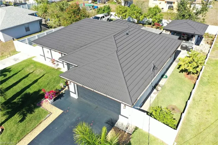 Aerial right side view of the property