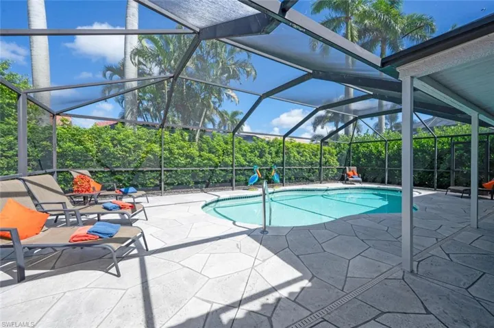 Close and personal back area by the pool