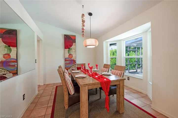 Formal dining area set for a special event.