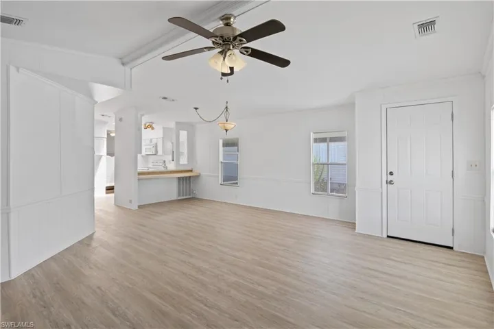 The living room and kitchen share an open layout.