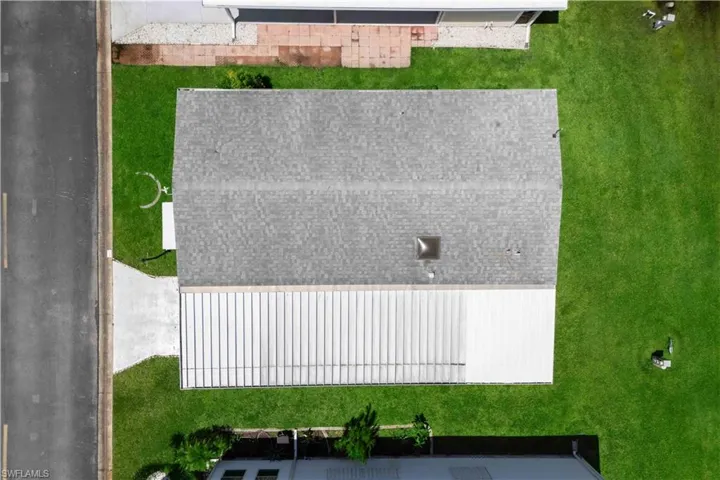 Aerial view of the home.