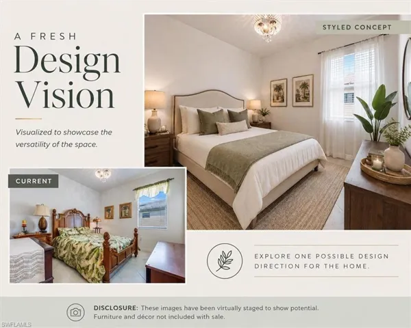 Virtually staged bedroom
