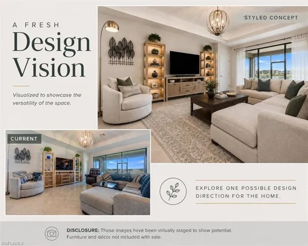 Virtually staged living room