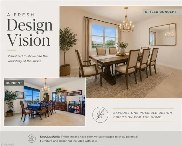 Virtually staged dining room