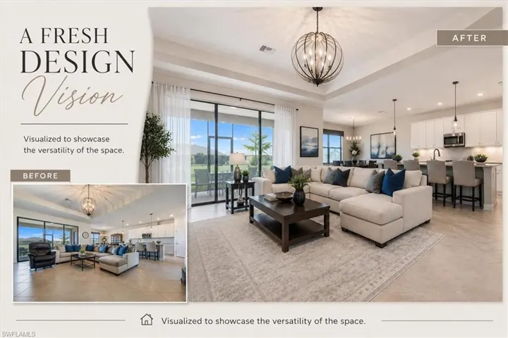 Virtually staged living room