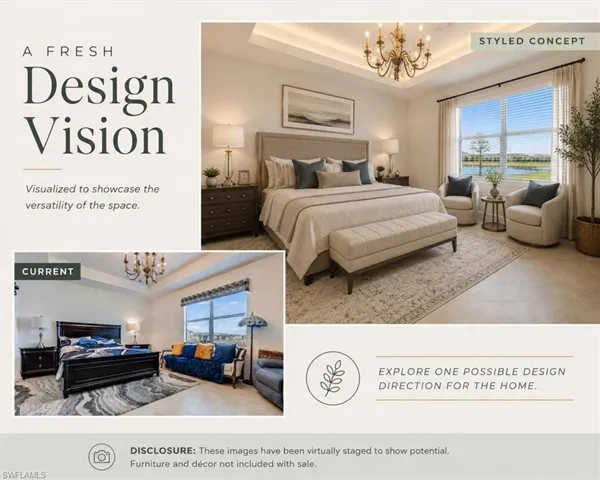 Virtually staged bedroom