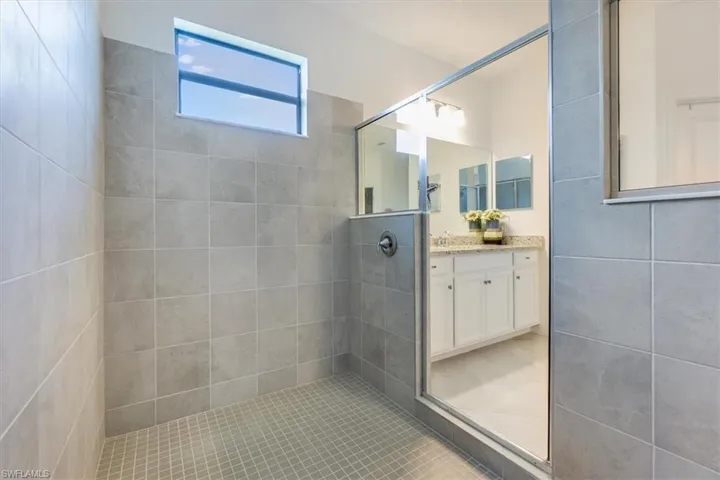 Spacious walk in shower