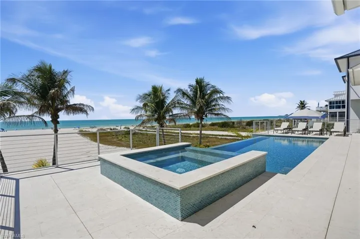 Relaxing pool / spa featuring a patio area and a water view - Virtually Edited Image