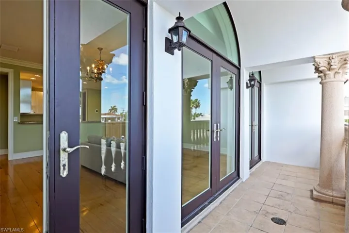 Balcony with french doors