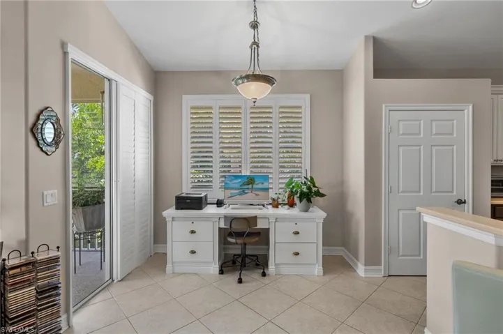 View of tiled home office