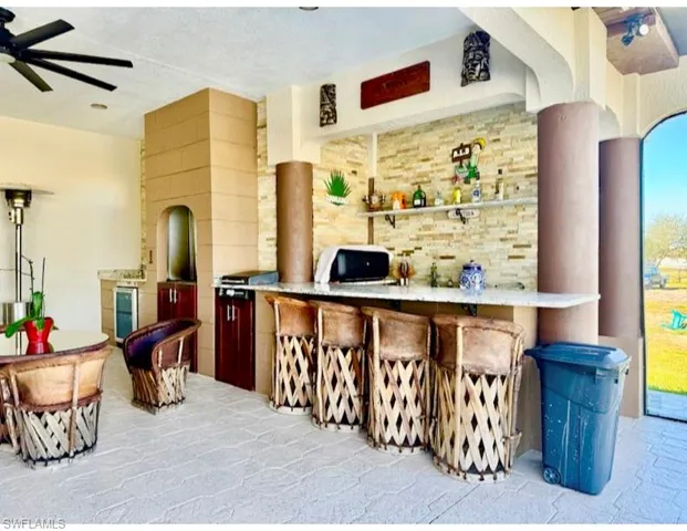 Reception area featuring ceiling fan