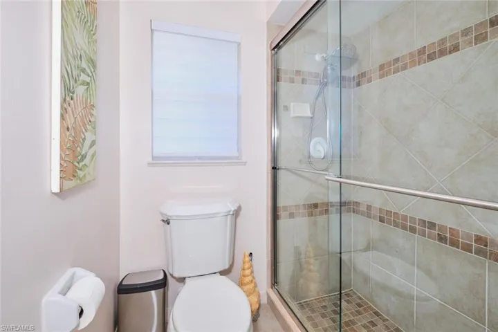 Beautiful tiled shower.