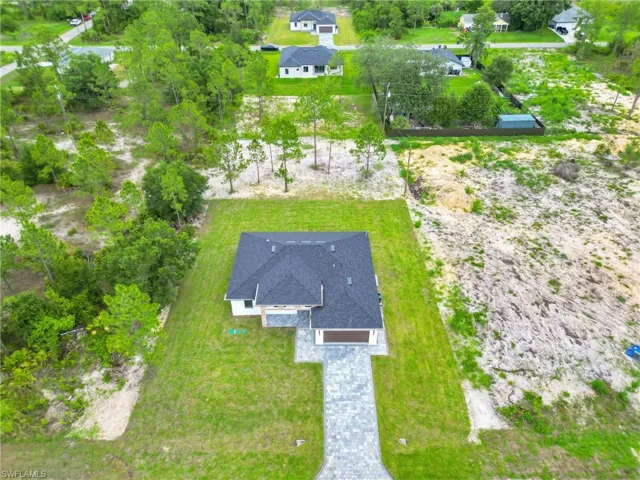 Aerial perspective of suburban area