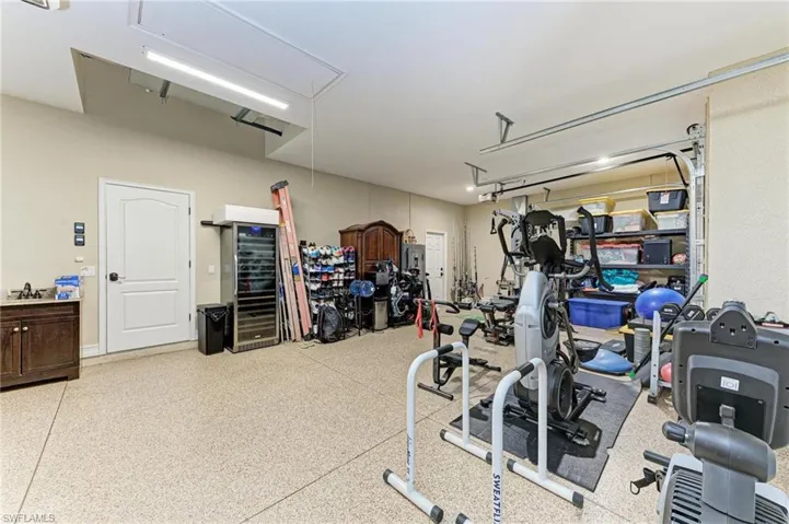 Workout room with attic access