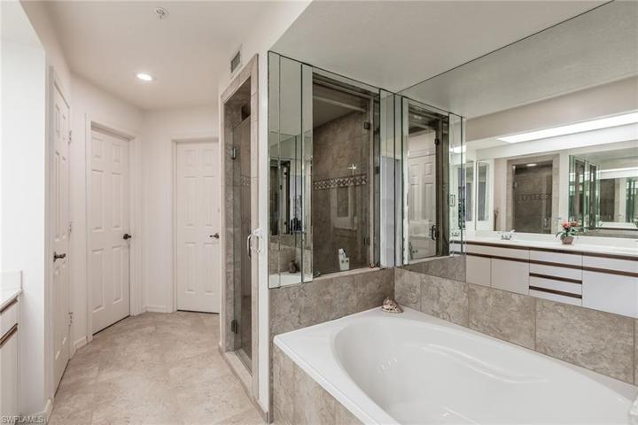 Primary bath with separate shower and tub