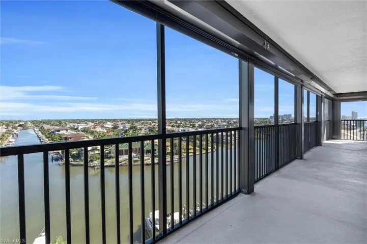 Lanai view of bay and canal. Electric hurricane shutters.