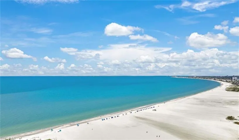 Property view of water with a beach view