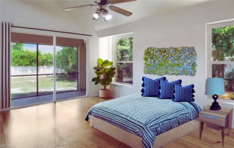Virtually staged Master Bedroom