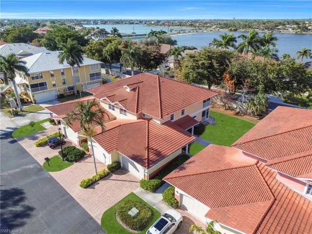 Drone / aerial view of a large body of water