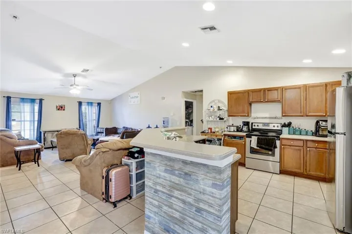 Kitchen and living room