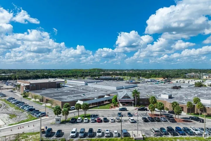 Bird's eye view of a commercial area