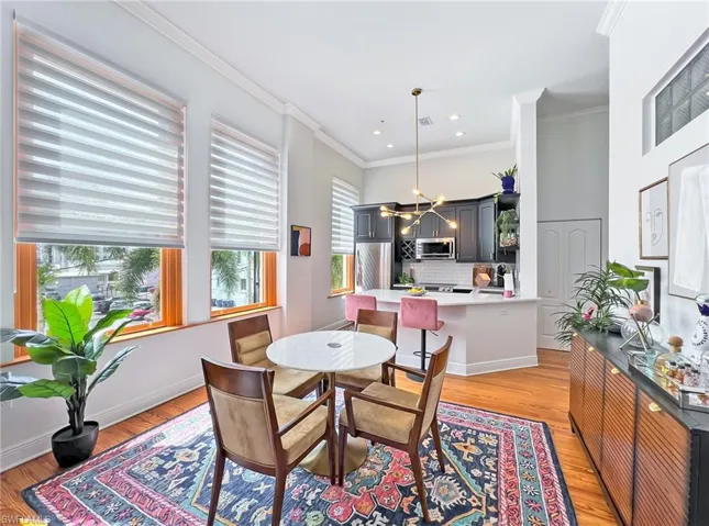 Dining room and kitchen
