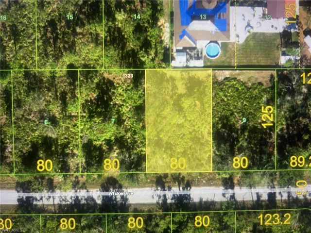 Aerial map of property and surrounding area