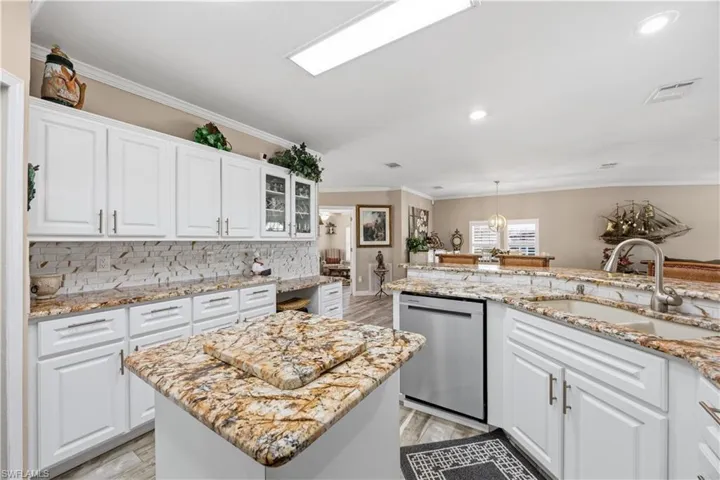 Spacious kitchen with prep island and abundant counter space