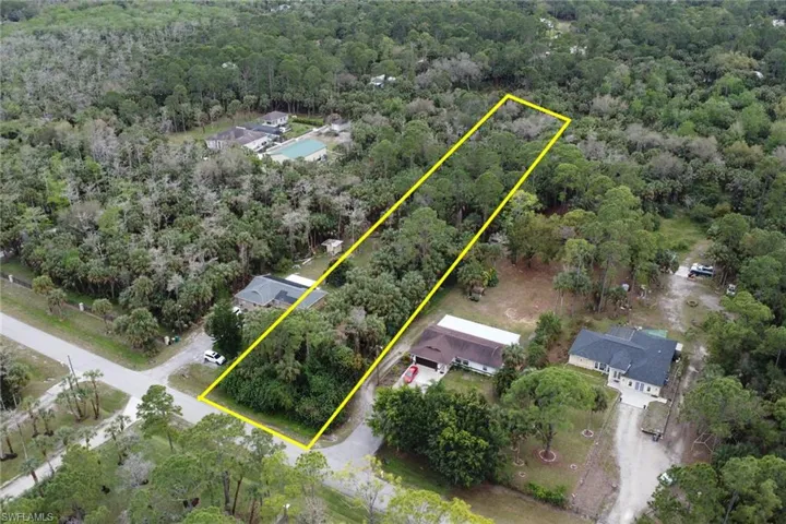 Aerial view featuring a view of trees